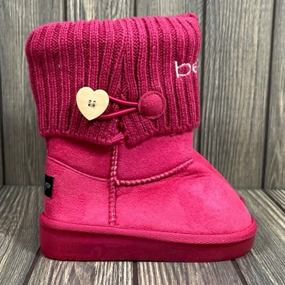 Bebe Girls Pink Boots Winter Warm Cable‎ Knit Sweater Mid Calf Youth 10